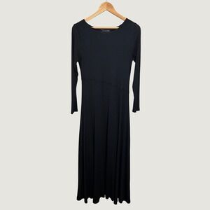 Soft Surroundings‎ Black Pima Cotton Modal Maxi Dress Long Sleeve XS 2CB83